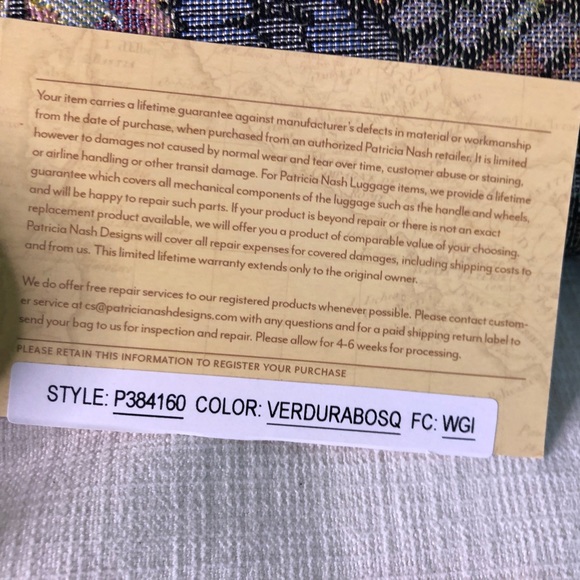 Patricia Nash Tapestry & leather handbag - Picture 13 of 15